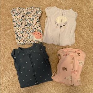 Set of 4 Carters sleep & play pajamas - 3 months